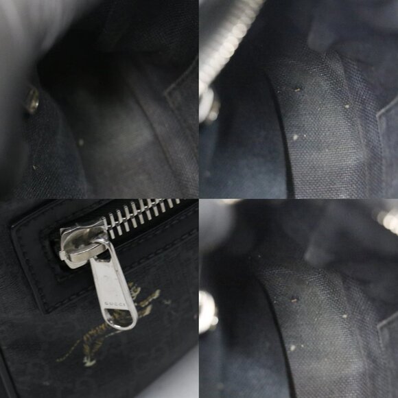 GUCCI Logo GG Pattern Tiger Bum Bag Supreme Leather - Black - Picture 13 of 15